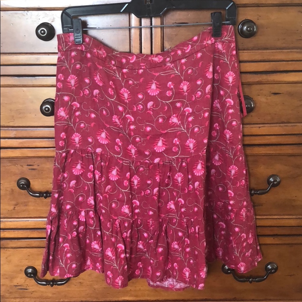 Gap linen floral skirt